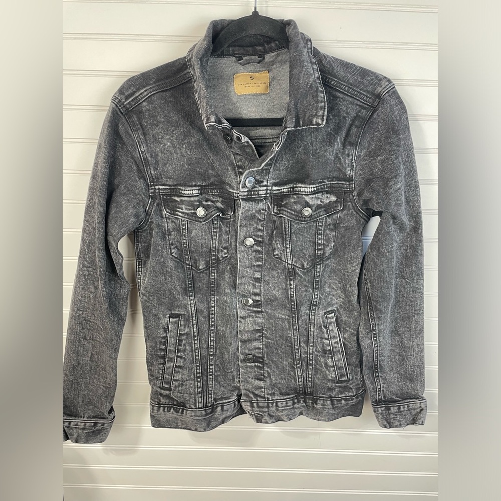 Altra Black Denim Graphic Long Sleeve Patch “Stay Out There” Jacket S Women’s - Picture 2 of 12